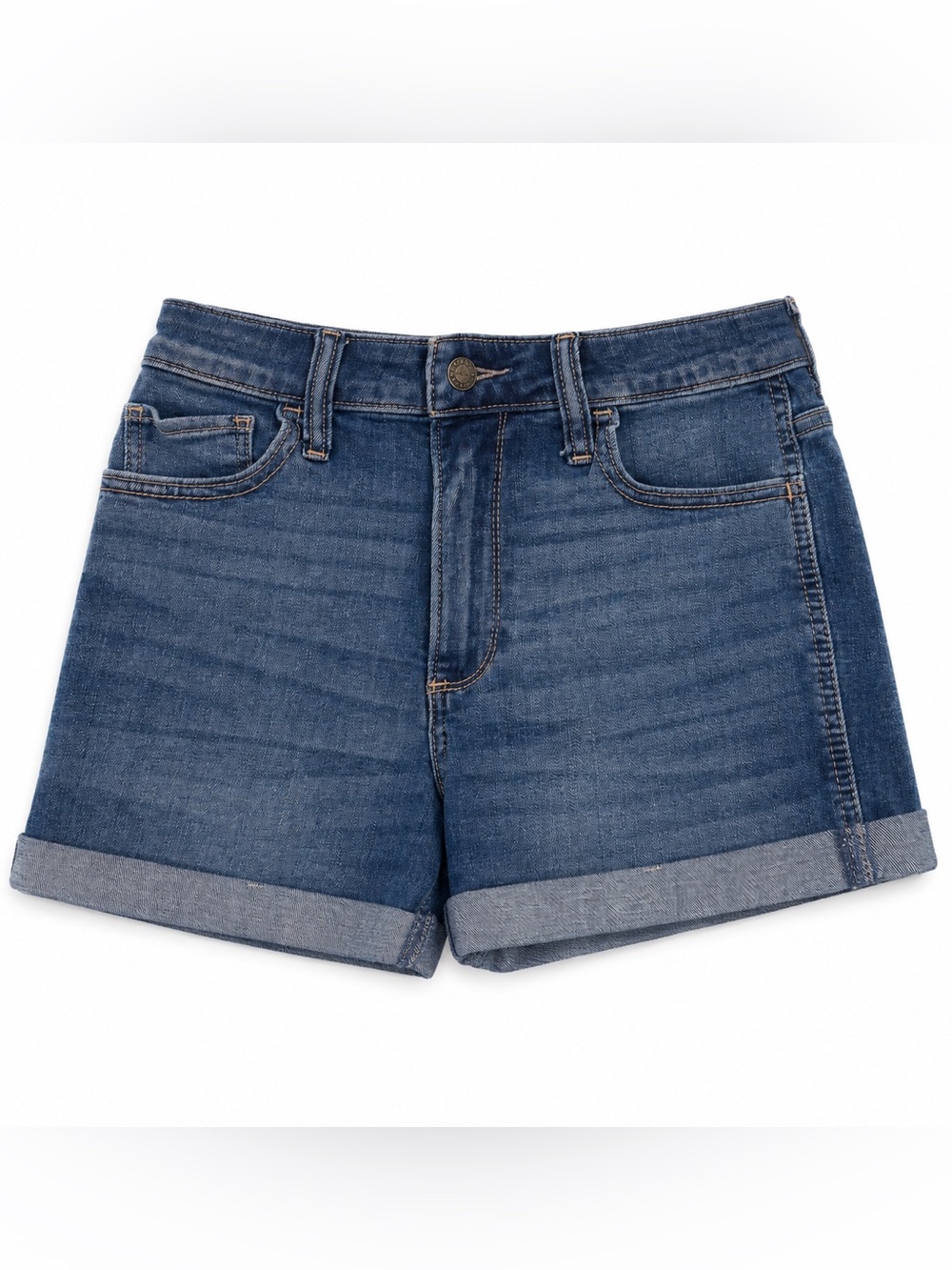 Hollister Curvy High-Rise Denim Shorts Size 5 W27 Cuffed 3” Inseam